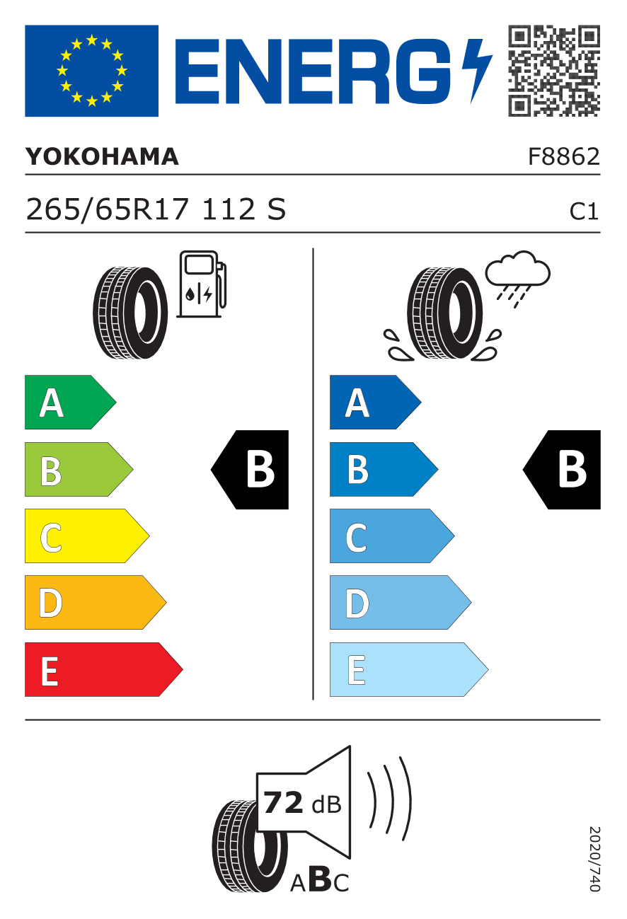 Image of tyre specifications with eprel code 632613